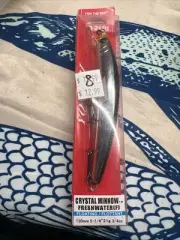 yo zuri crystal minnow floating 5 1/4" 3/4oz r1326-c4 black silver dives 3'-4'
