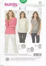 B200 BURDA 6568: TOPS SIZE 8-20 SEWING PATTERN