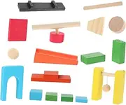 ERINGOGO Domino Blocks Game Toy for Boys and Girls 19pcs Wooden Building Blocks Educational Plaything Safe Materials