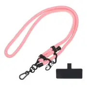 Phone Lanyard Adjustable Neck Wrist Lanyard with Lanyard Patch Pink 1 Pack