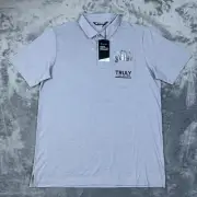 Travis Mathew Side Bet Golf Polo Truly Hard Seltzer Heather Gray Large
