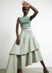 NWT RRP $495 Aje IDYLLIC Faux Leather Pleather Ruffle Skirt Size 10 Free Post