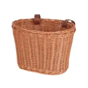 Waterproofed Bicycles Basket Light weight Front Handlebars Storage Basket for School Cycling Vintage Brown M