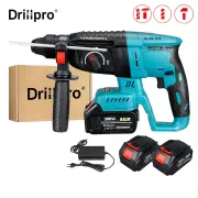 Drillpro 18V Brushless Cordless Rechargable Electric Hammer SDS Impact Drill Hammer Fir Mak