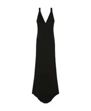 Dress with twisted straps in jersey with pearls and crystals FR42 black