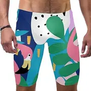 [VBFOFBV] Men's Printed Jammer Swimsuit Swim Shorts, Mexican Sugar Skull Cartoon Flower