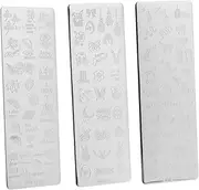 Baluue 3pcs Nail Art Printing Plate Gel Kit Nail Decor Templates Manicure Stencil Nail Plates Plates Manicure Template Nail Stamp Plate Nail Art Plates Alloy