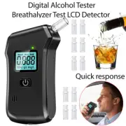 LCD Digital Breath Alcohol Analyzer Tester Breathalyzer Detector 10x Mouthpieces