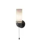 Lighting Contemporary Single Light Sconce with Pull Chain Switch and Glass Sh...