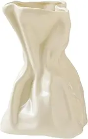 Dried Flower Vase - Coffee Table Vase in Cream Style | Home Shelf Decor, Decorative, Centerpiece Decorations for Indoor Outdoor Garden Yard
