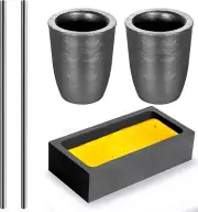 5 Pieces Crucible Metal Melting Kit, Including 2 Clay Graphite Crucible