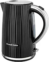 Russell Hobbs Eden Kettle, RHK2736BLK, Textured Design, Push to Open Lid, 360° Base & Cord Storage, Water Window with Gauge, 1.7L Capacity, Black