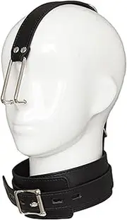SM Head Harness BDSM Leather Collars with Nose Hook Metal Nose Hook Adjustable Sex Game for Couples Women Men