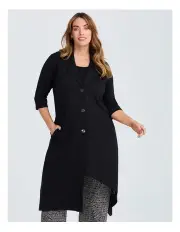 [Taking Shape] Long Bamboo Ponte Coat in Black