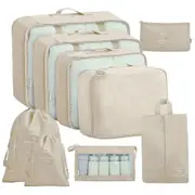 9 Packing Cubes Travel Pouches Luggage Organiser Clothes Suitcase Storage Bag
