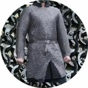 8 mm Riveted Chainmail Armor Medieval Chain mail Shirt XL Size Hauberk LARP