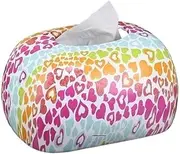 Tissue Box Holder Tissue Box Colorful Love Pattern Suitable for Living Room Desktop Ceramic Napkin Box Decorative Napkin Holder