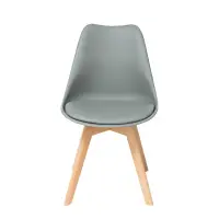 在飛比找環球Online優惠-樂嫚妮 北歐皮革靠背休閒辦公餐椅(3色)-灰色