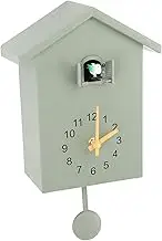 Cuckoo Clock Cuckoo Wall Clock,Bird House Wall Clock Bird Voice Call Nordic Style Bird House Pendulum Wall Hanging Clock for Wall Art Home Living Room Office Decoration (Green)