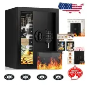 Sturdy 2.8 Cubic Feet Home Safe Box with Anti-Theft Alarm & Removable Shelf