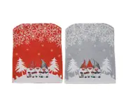 C379 2PCS Christmas Faceless Elderly Chair Cover Back Cover Chair Protective Cap Home Christmas Holiday Decoration