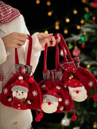 在飛比找樂天市場購物網優惠-聖誕節禮物袋 平安夜蘋果包裝袋 束口禮品袋糖果袋子裝飾品【不
