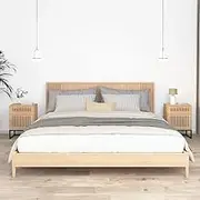 Bedside Cabinets with Drawer and Door, Pack of 2, Telephone Table with Storage for Living Room, Bedroom, Dorm, 40x30x55.5 cm Engineered Wood&Iron