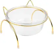 BESPORTBLE Glass Pet Bowl Raised and Tilted Cat Dog Feeder Easy to Clean Pet High Bowl