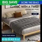 ALFORDSON Bed Frame Queen Double King Single Size Wooden Mattress Base Basia