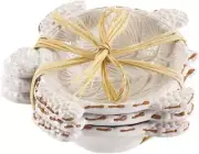 Mud Pie Turtle Shaped Ceramic Dip Bowls, Mini, Set of 3