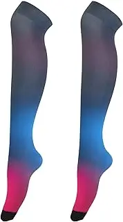 [Joitme] Neon Blur Glow Color Knee High Stockings, Soft and Lightweight, Long Socks for Boots, Neon Blur Glow Color