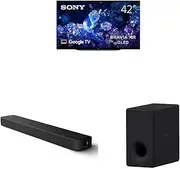 Sony XR42A90K TV with HT-S2000 Soundbar + SA-SW3 Wireless Subwoofer