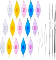 BUTUZE Tatting Shuttle Kit, 15 PCS Plastic Shuttle Set with Crochet Hooks and Beading Needles, Big Eye needles for DIY Craft Tool