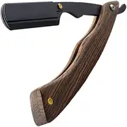 Retro Style Foldable Shaver Holder for Manual Shaver Elegant Natural Handle Multi Purpose Beard Hair Eyebrow Trimming Tool for Mens Grooming