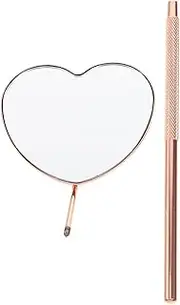 VICASKY Heart Shaped Eyelash Extension Mirror Portable Makeup Tool for Lash and Repair Ergonomic Handheld Design for Professionals and Beauty Enthusiasts
