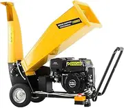 Ducar Key Electric Start Wood Chipper 212cc 7HP 4-Stroke Engine 70MM Branch Capacity Unleaded Petrol Garden Shredder Mulcher Grinder - D70 Yellow