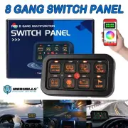12V/24V 8 Gang RGB Control Switch Panel LED Relay Kit For Offroad Jeep Truck SUV