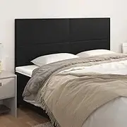 Bed Headboard Set of 4, Beds Head Frame Headboards 4 pcs Black 100 cm Faux Leather
