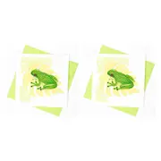 2x Boyle Handmade Paper 15x15cm Quilled Greeting Card w/Envelope Green Tree Frog