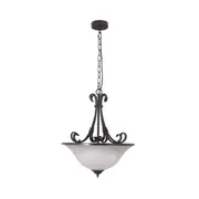 Gaston 3 Lights Single Bronze Traditional Frost Pendant