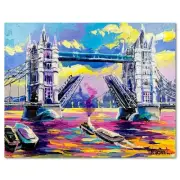 Yana Rafael "London Bridge" Hand Signed Original Painting on Canvas