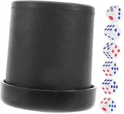 BCOATH 1 Set Dice Cup Quiet Dice Shaker Noise-canceling Dice Cup Dice Supplies Silent Dice Cup Dice Cup with Dice Noise-canceling Dice Shaker Dice Rolling Cup Dice Cups Leather
