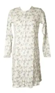 Woman nightdress RAGNO open front winter long sleeve cotton interlock article DE