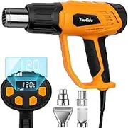 Tarlido Heat Gun 1500W 120°F-1020°F(50°C-550°C) Fast Heating Heavy Duty Hot Air Gun Kit Variable Temperature Control Overheat Protection with 4 Nozzles for Crafts, Shrinking Pvc, StrippingPaint