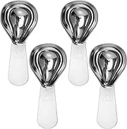 UKQRRTC 4Pcs Stainless Steel Ground Coffee Measure Scoops with Clear Scale, Rust Proof, Short Handle Tea Measuring Spoons for Spices Flour Sugar (30ML)