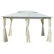 Garden Marquee with Curtains White