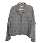 NEW Brixton Flannel Shirt Jacket Shacket Button Front Houndstooth Women XL