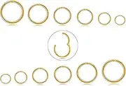 [Kakonia] 12 Pcs 6-16mm Stainless Steel Cartilage Hoop Earrings for Women Girls Hypoallergenic Nose Ring Helix Lobes Hinged Sleeper Earrings Piercing Jewelry 16G Set