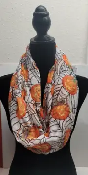 Beautiful "Pumpkin" Halloween Sheer Infinity Loop Scarf. Check It Out!