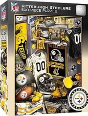 MasterPieces Game Day 500 Piece Jigsaw Puzzle for Adults - NFL Pittsburgh Steelers Locker Room - 15"x21"